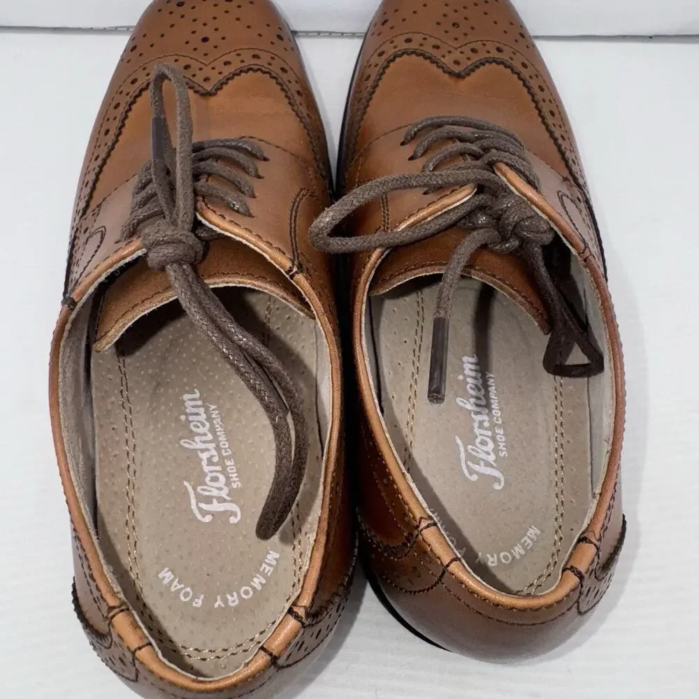 Florsheim Reveal Wingtip Jr Boys' Toddler-Youth Oxford 2M Cognac‎ Brown Tan